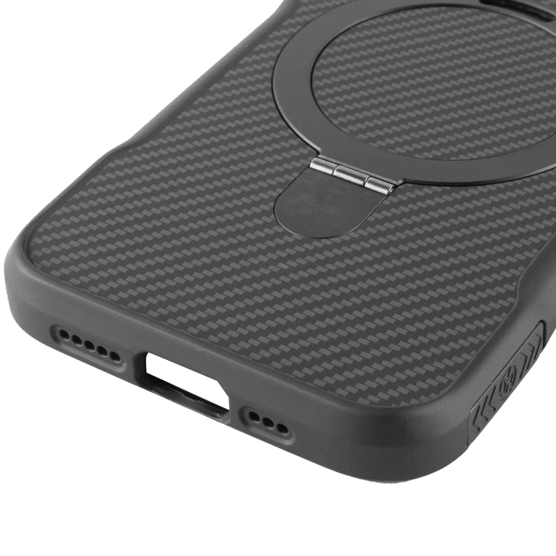 Цветной TPU+PC с металлическими кнопками, кольцом и MagSafe для Apple iPhone 17e (6.1") – Черный. Фото 6 из 6