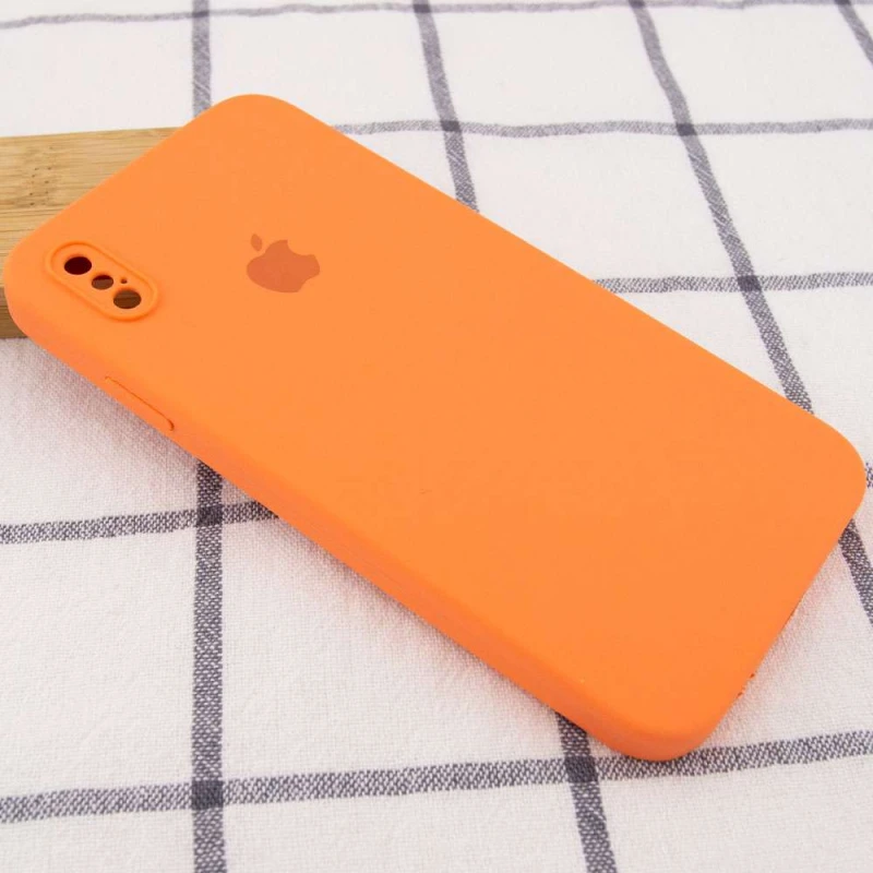 Чехол Silicone Case Square с защитой камеры для Apple iPhone XS Max (6.5") – Оранжевый / Papaya. Фото 2 из 3