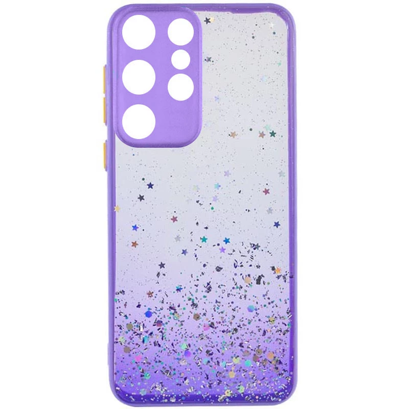 Чехол с блестками и защитой камеры для Samsung Galaxy S23 Ultra – Сиреневый. Фото 4 из 11