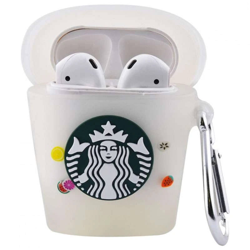 

Силиконовый футляр Logo series для наушников AirPods 1/2 + карабин (Starbucks Neon Cocktail)