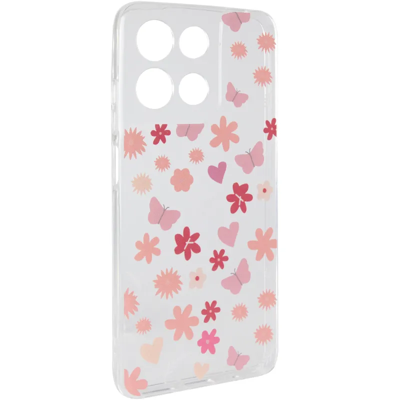 Чохол TPU Clear Joy для Motorola Moto G17 Power – Butterfly Garden. Фото 1 з 6