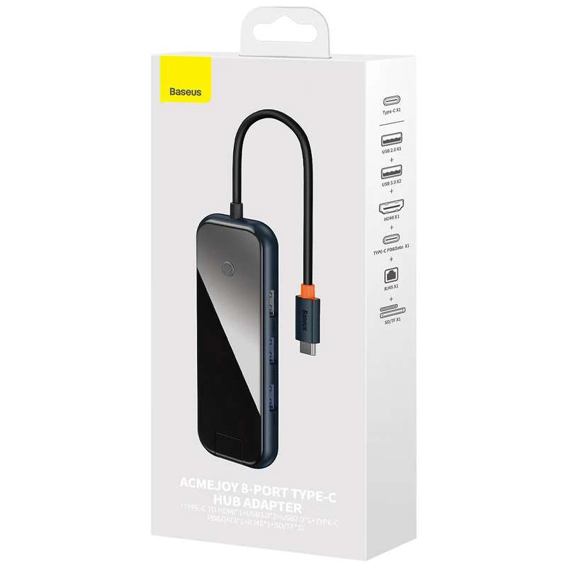 Перехідник Baseus Hub AcmeJoy 7-Port Type-C (HDMI*1+USB3.0*2+USB2.0*1+Type-C PD&Data*1+SD/TF) (WKJZ) – Dark Gray. Фото 11 з 12