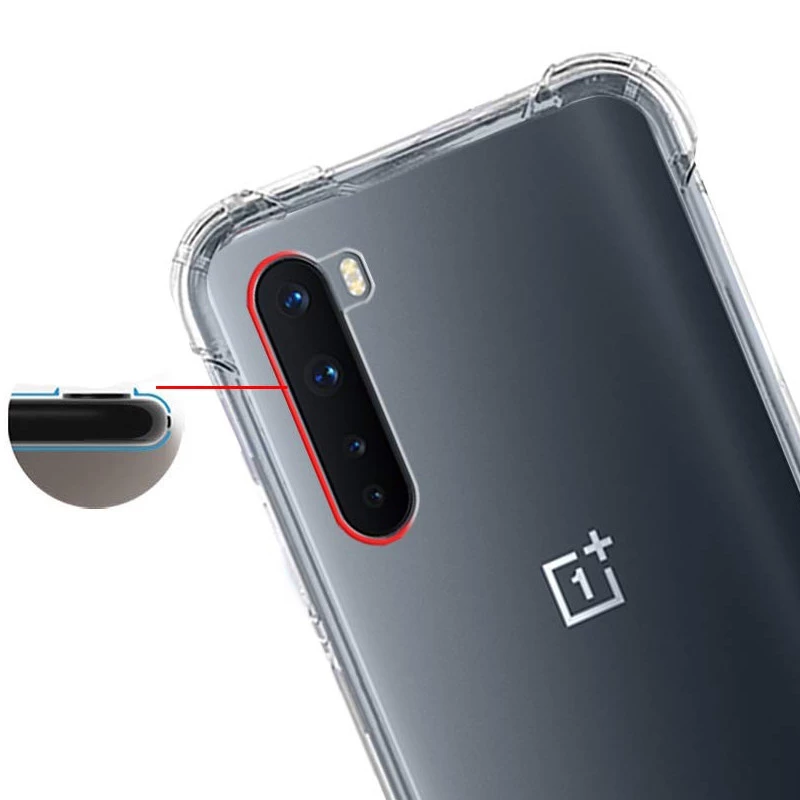 Силіконовий чохол з критими бортами на OnePlus Nord – Безбарвний (прозорий). Фото 3 з 5