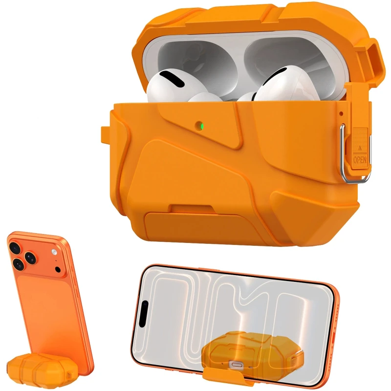 Ударопрочный футляр Titan Armor для наушников Airpods Pro – Orange. Фото 2 из 2