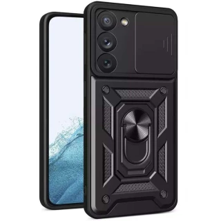 Ударопрочный чехол Serge Ring с защитой камеры для Samsung Galaxy S23+ — Черный