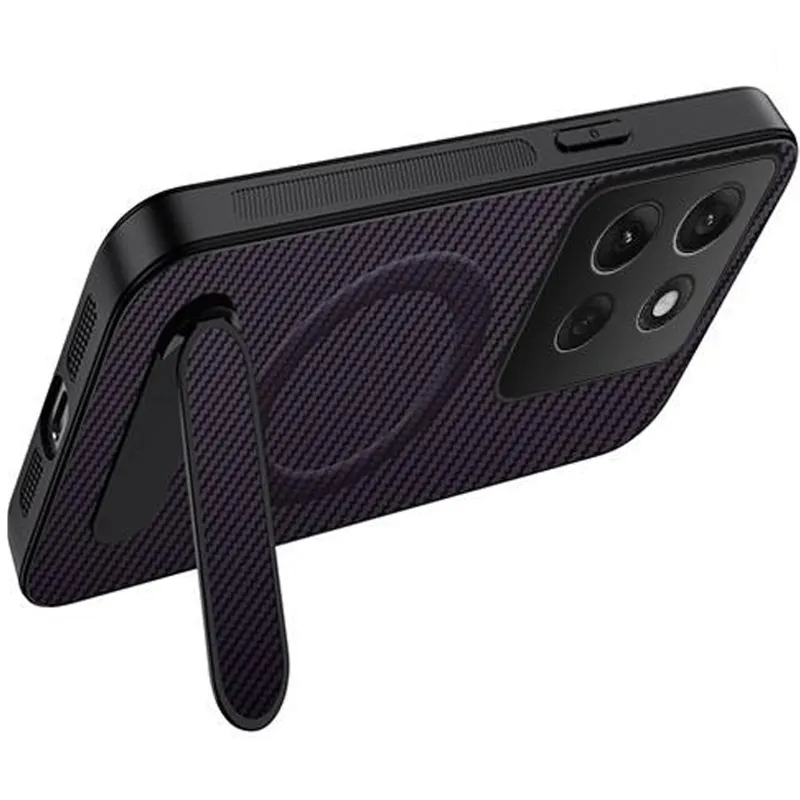 TPU+PC чохол Carbon Kickstand Magnetic Case для Motorola Moto G86 Power – Purple. Фото 2 з 2