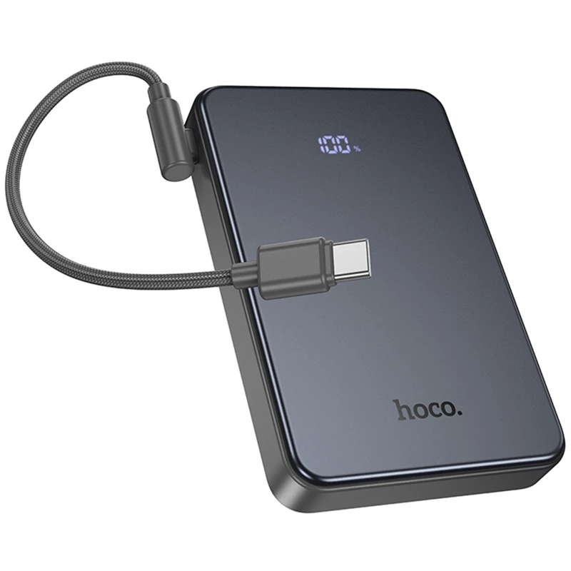 Портативний ЗП Power Bank Hoco J170 Starlight 22.5W+PD20W with cable 10000 mAh – Metal gray. Фото 4 з 6