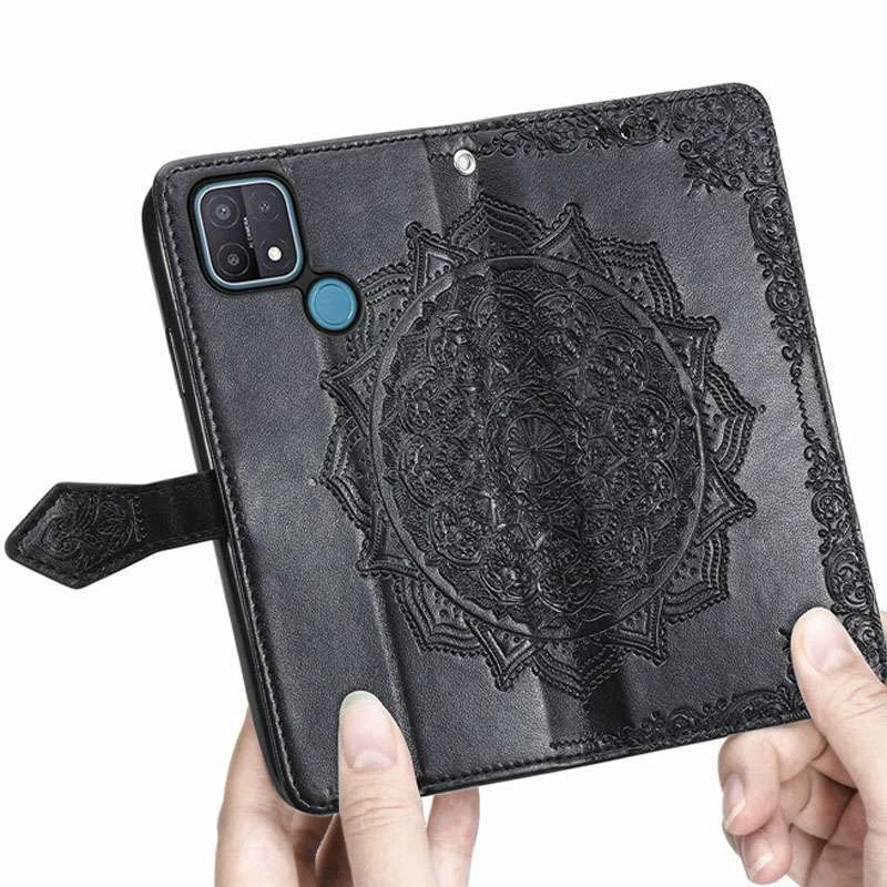 Кожаный чехол-книжка Art Case с визитницей для Oppo A15s / A15 – Черный. Фото 5 из 7