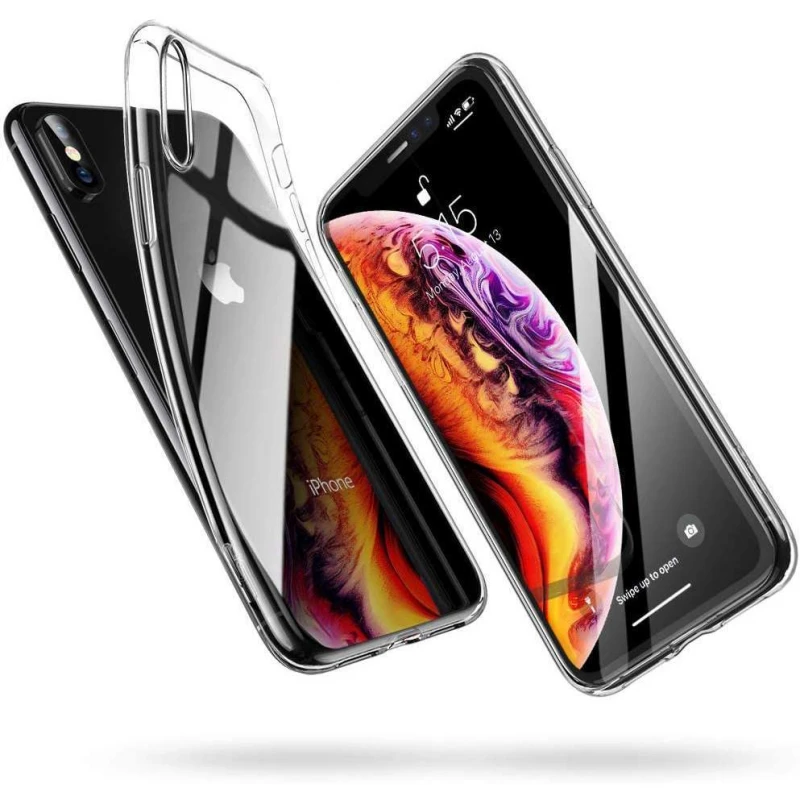 Ультратонкий силиконовый чехол 1 мм для Apple iPhone X (5.8") – Бесцветный (прозрачный). Фото 2 из 3