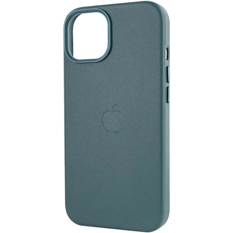 Кожаный чехол Leather Case с MagSafe для Apple iPhone 14 (6.1") – Pine green. Фото 8 из 9