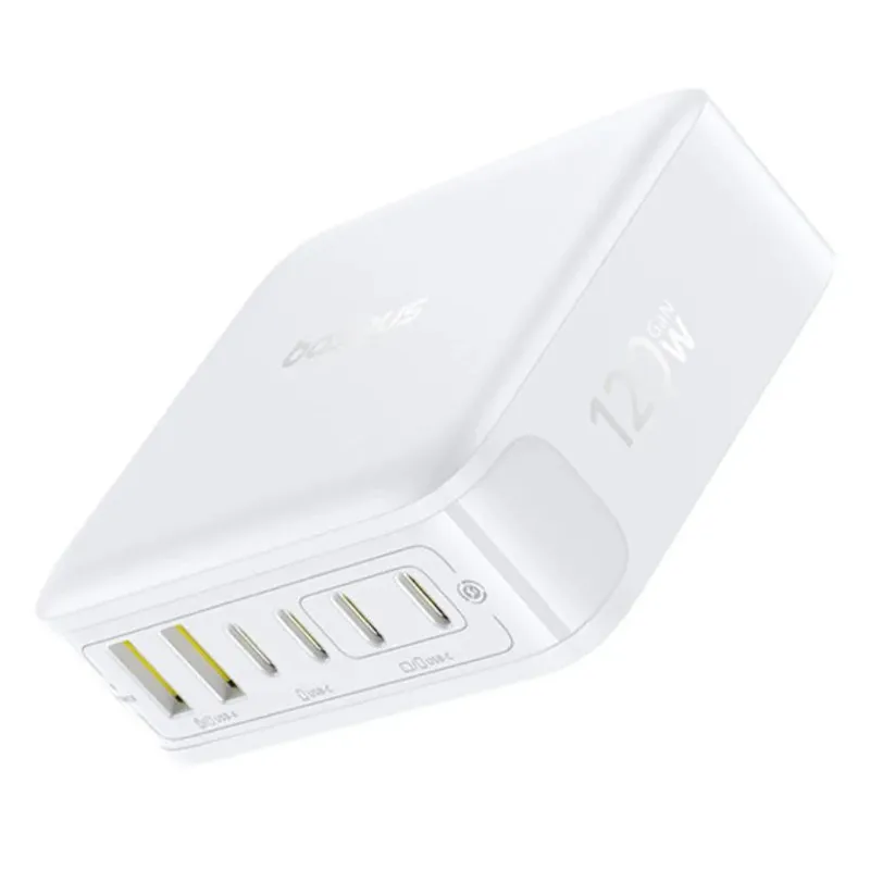 СЗУ Baseus EnerFill FH21 PD120W+QC3.0 6in1 (2USB-A/4C) (E0120T) – Moon White. Фото 3 из 3