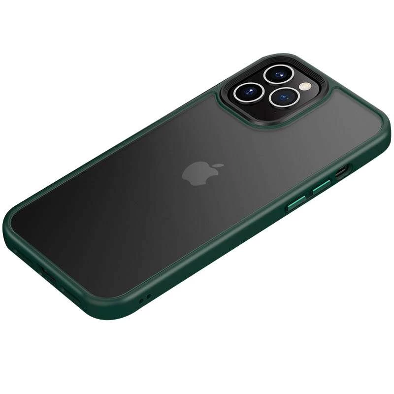 

TPU+PC с металлическими кнопками для Apple iPhone 12 Pro (6.1") (Зеленый), Зелений