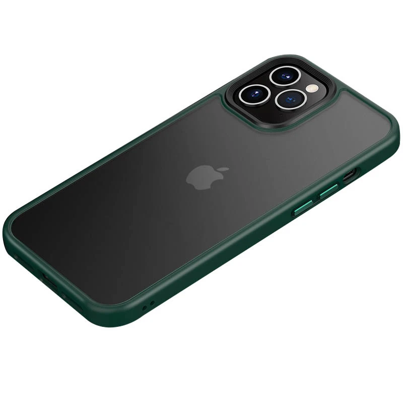 TPU+PC с металлическими кнопками для Apple iPhone 12 Pro (6.1") – Зеленый / Dark Green. Фото 1 из 2