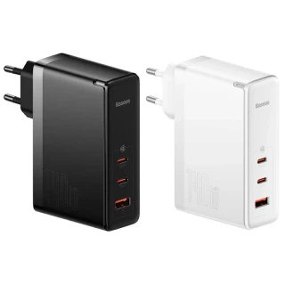 МЗП Baseus GaN5 Pro 2Type-C+USB 140W EU (with Type-C to Type-C 140W (1m)) (CCGP100201) фото 1 з 2
