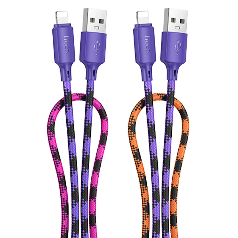 Дата кабель Hoco X116 Meridian USB to Lightning 2.4A (1m) – Gradient Purple Mix. Фото 2 з 7