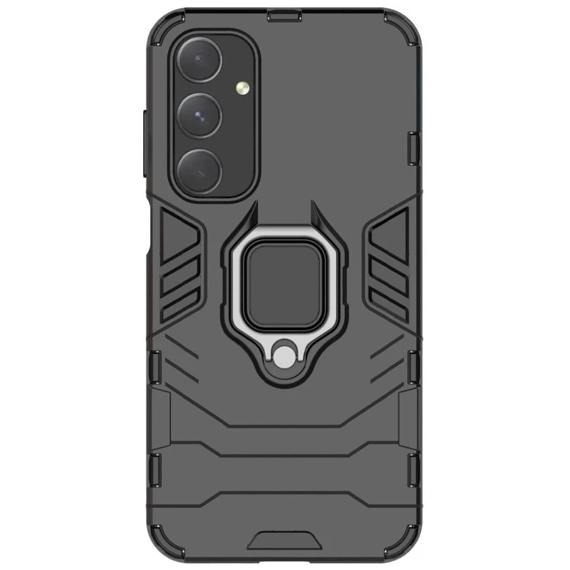 Протиударний чохол Transformer з кільцем на Samsung Galaxy A25 5G – Чорний / Soul Black. Фото 2 з 13