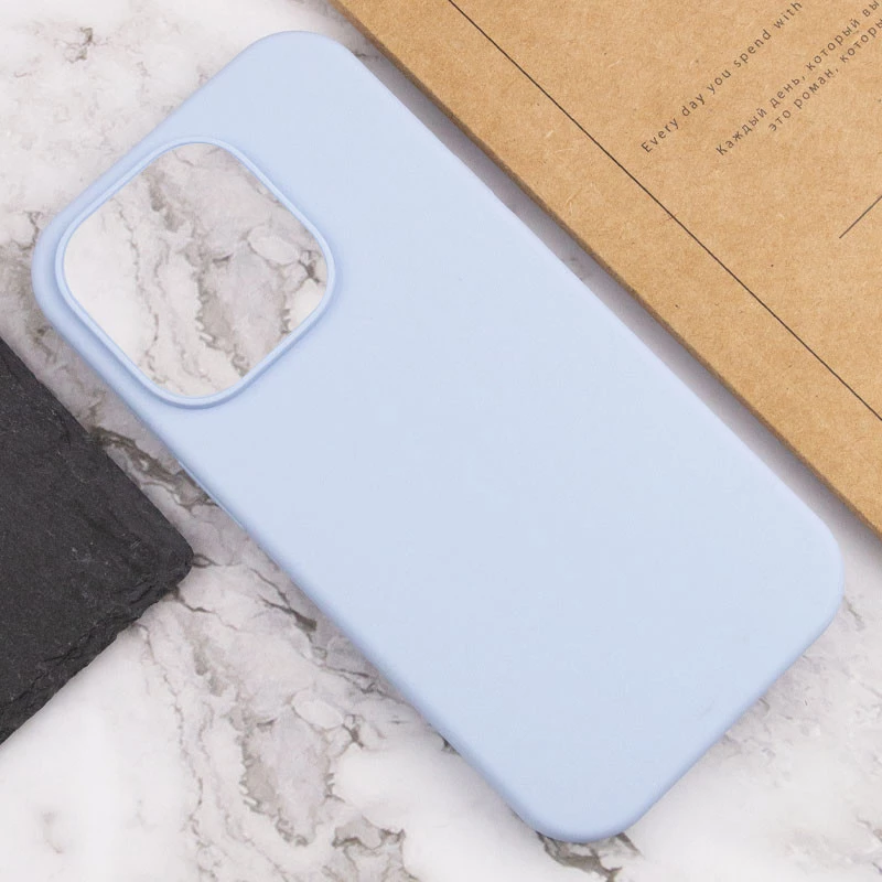 Чехол с закрытым низом Silicone Case для Apple iPhone 16 Plus – Голубой / Lilac Blue. Фото 5 из 7