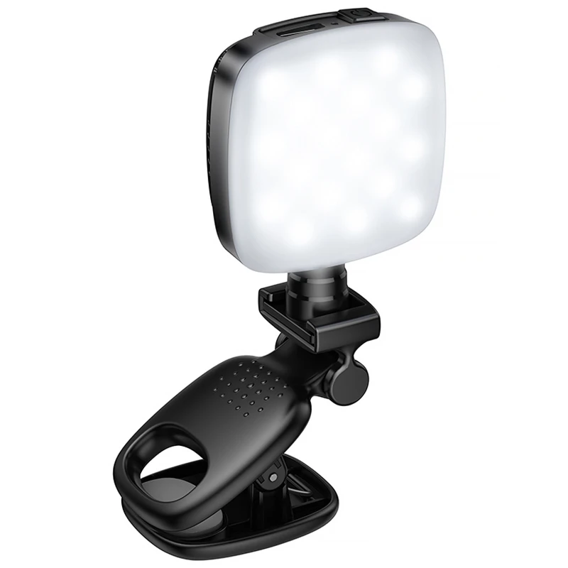 Портативна лампа для селфі Hoco K28 Square Selfie Light 200 mAh – Black. Фото 4 з 6