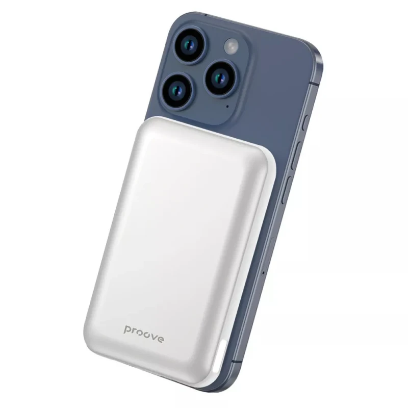 Портативний ЗП Power Bank Proove Vibe Energy Plus 22.5W з БЗП 10000mAh – Silver / White. Фото 2 з 3