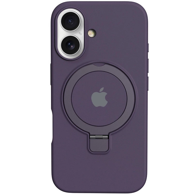 Силіконовий чохол Full Protective з кільцем-тримачем Apple iPhone 16 Plus – Purple. Фото 2 з 5