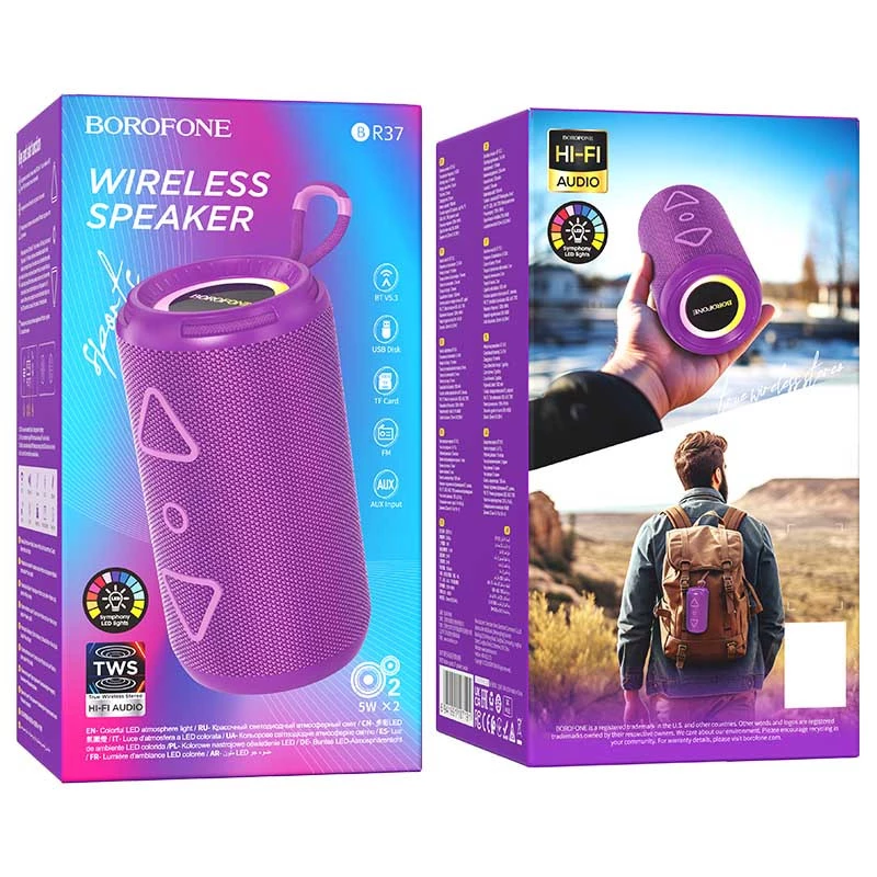 Bluetooth Колонка Borofone BR37 Noble sports – Purple. Фото 3 з 3