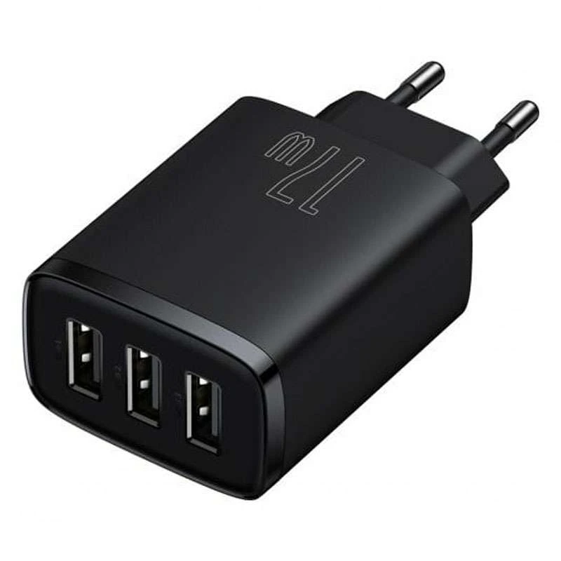 МЗП Baseus Compact 17W (3USB) – Чорний. Фото 3 з 5