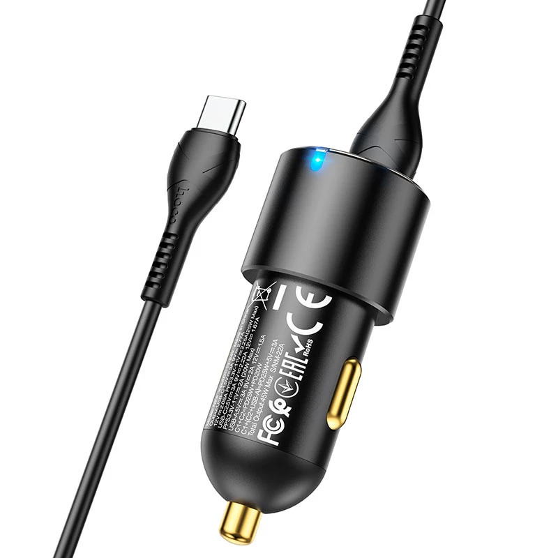 АЗУ Hoco NZ6 PD45W (2Type-C/1USB) + Type-C to Type-C – Black. Фото 2 з 7