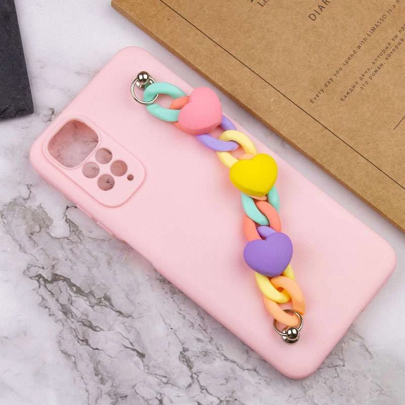 Чохол Heart з ланцюгом на Xiaomi Redmi Note 11 Pro 4G/5G – Pink Sand. Фото 7 з 8