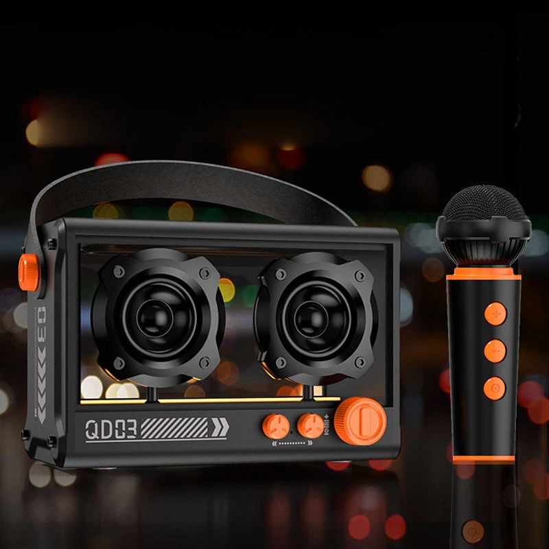 Bluetooth колонка QD03 Transparent з мікрофоном – Black. Фото 4 з 5