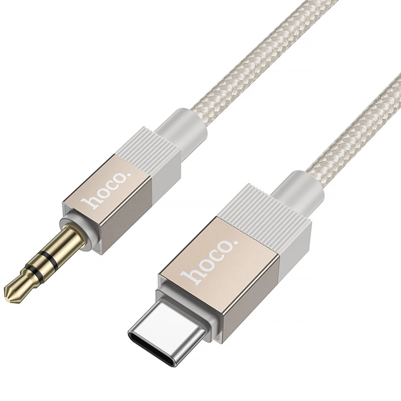 Аудио кабель Aux Hoco UPA32B Clever digital (Type-C to AUX 3.5mm) (1m) – Gold. Фото 3 из 4
