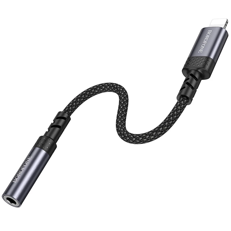 Перехідник Borofone BV24 Graceful Lightning to 3.5mm – Metal grey. Фото 4 з 7