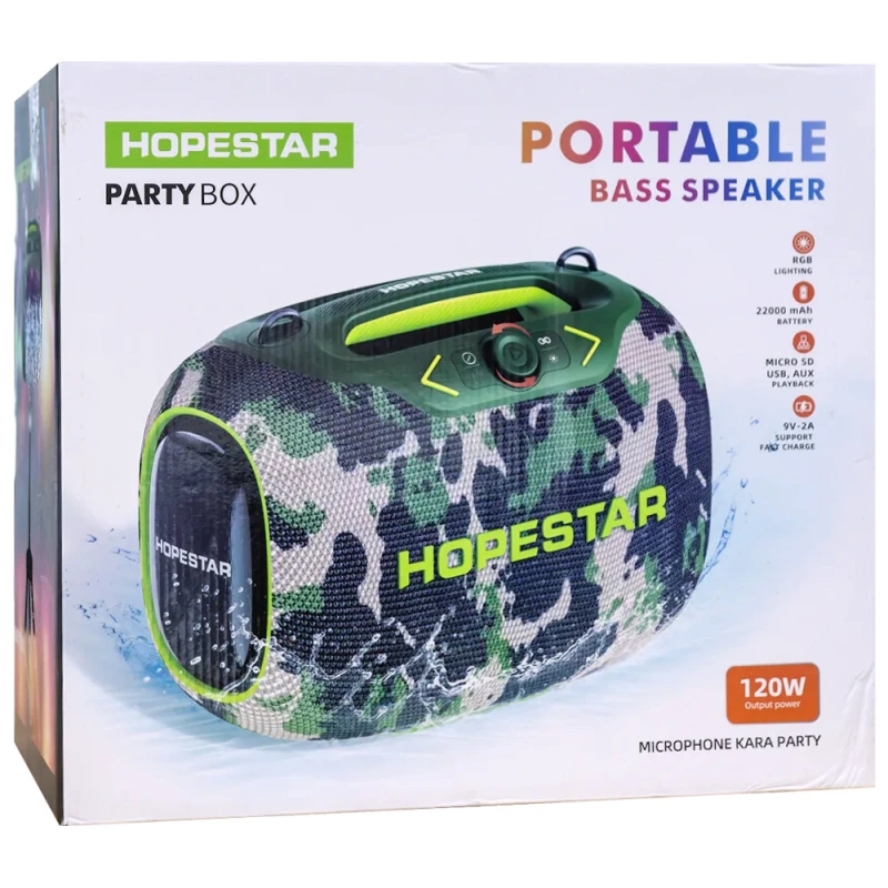 Bluetooth колонка Hopestar PartyBox 120W – Army. Фото 6 з 7