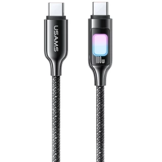 Дата кабель Usams US-SJ750 With Colorful Light TC Ser. Type-C to Type-C 100W (1.2m) фото 1 з 8