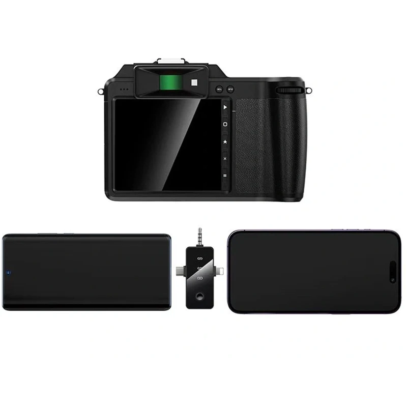 Петличный беспроводной микрофон Hoco L20B Fair 3in1 (Lightning/Type-C/3.5) – Black. Фото 3 из 4