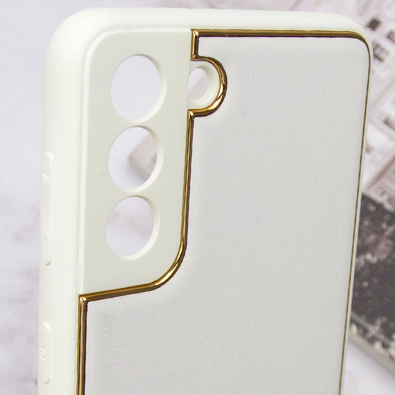 Кожаный чехол Xshield для Samsung Galaxy S21 – Белый / White. Фото 3 из 4