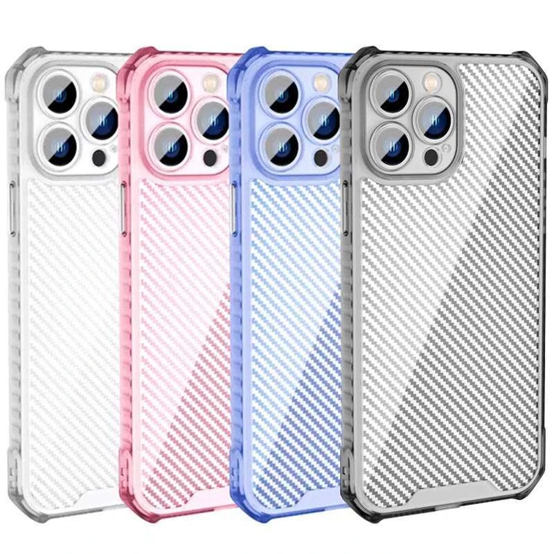 

Карбоновий кольоровий силіконовий чохол на Apple iPhone 12 Pro (6.1")