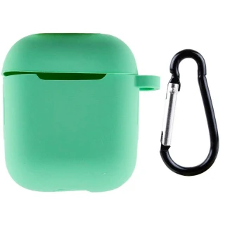 Силіконовий футляр New з карабіном для навушників Airpods 1/2 фото 1 з 5