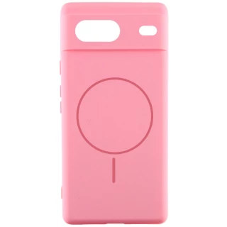 Чехол Silicone Cover Lakshmi Full Camera (AA) with Magnetic Fit для Google Pixel 7a — Розовый / Light pink