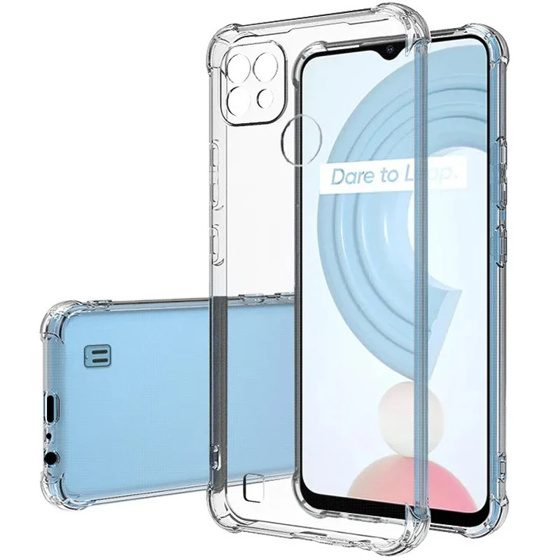 Ультратонкий силіконовий чохол GETMAN з критими бортами та камерою для Realme C21 фото 1 з 1