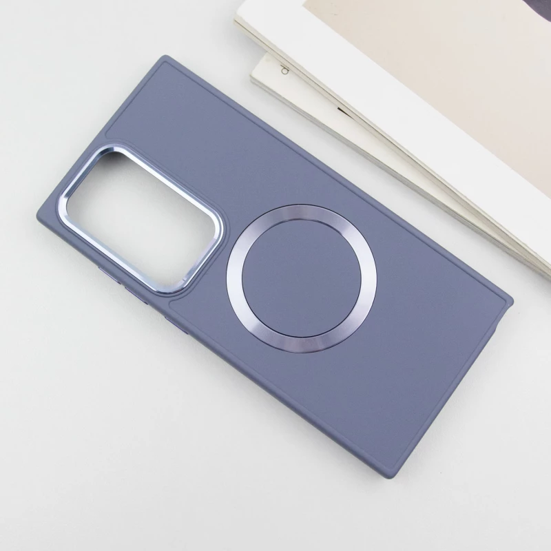 TPU чехол Bonbon с металлическими кнопками та MagSafe на Samsung Galaxy S24 Ultra – Серый / Lavender. Фото 5 из 11