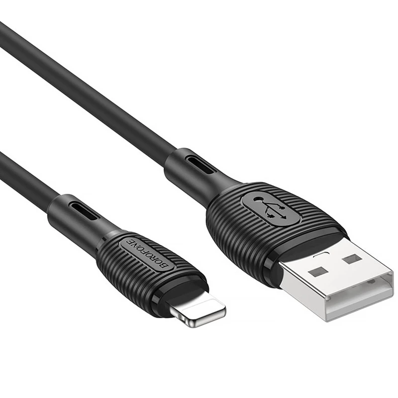 Дата кабель Borofone BX86 Advantage USB to Lightning (1m) – Black. Фото 2 из 4