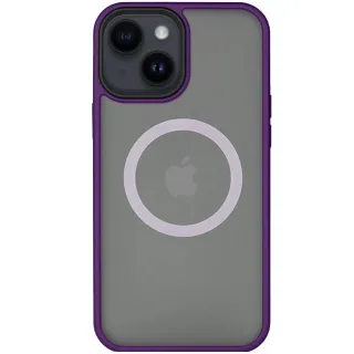 TPU+PC чехол Metal Buttons with Magnetic Fit для Apple iPhone 13 (6.1") — Темно-фиолетовый / Dark Purple
