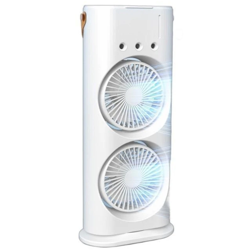 Настільний вентилятор F12 Spray Dual-Fan 2in1 з водяним охолодженням 1800mAh – White. Фото 2 з 5