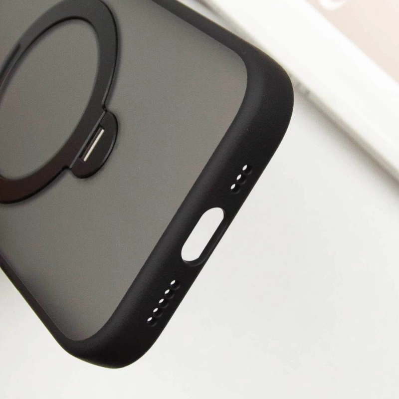 Кольоровий TPU+PC з металевими кнопками, кільцем та MagSafe на Apple iPhone 15 Pro (6.1") – Black. Фото 11 з 11