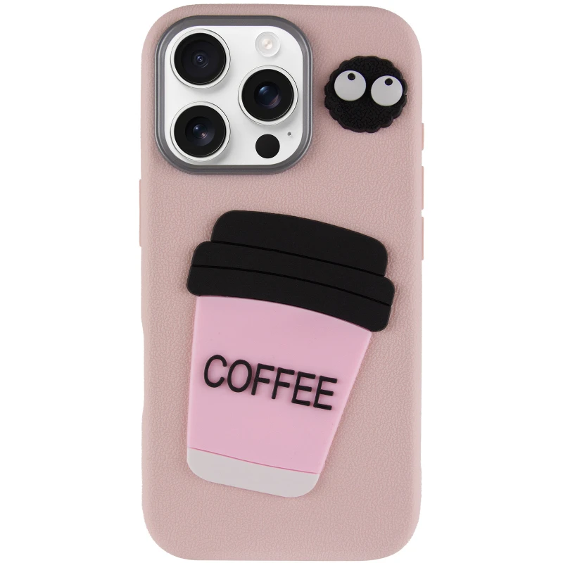 Чохол Labubu Toys для Apple iPhone 16 Pro – Coffee / Pink. Фото 3 з 6