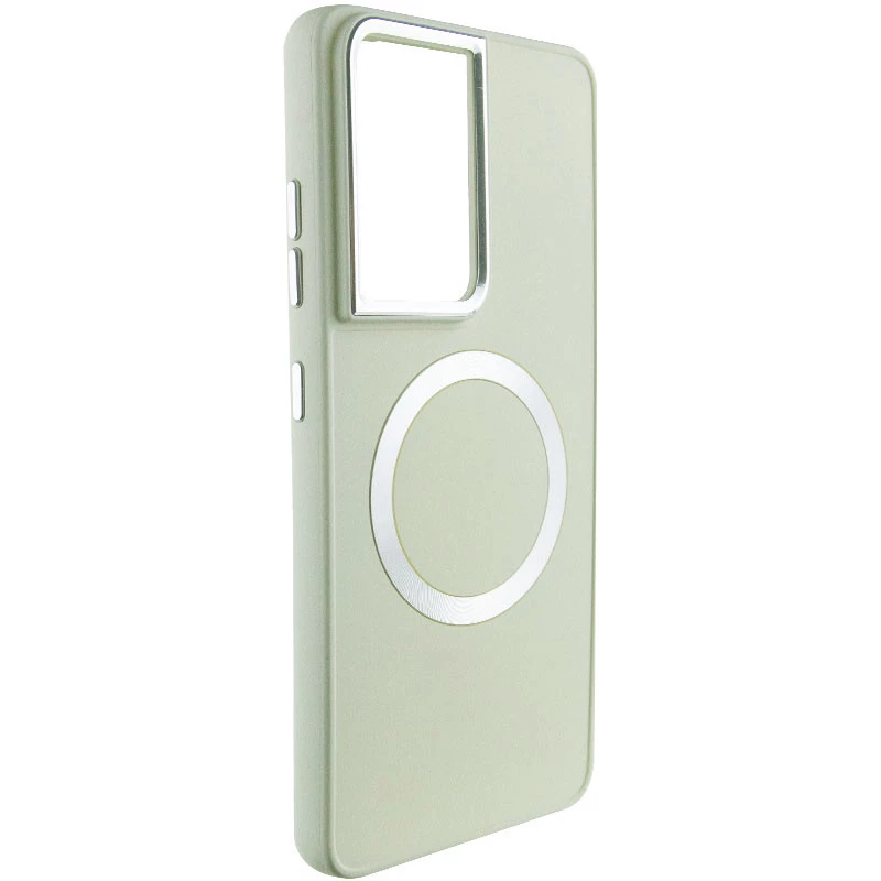 TPU чехол Bonbon с металлическими кнопками та MagSafe на Samsung Galaxy S22 Ultra – Белый / White. Фото 1 из 12