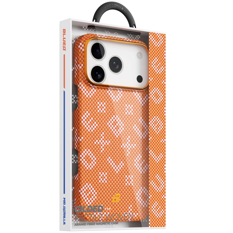 TPU+PC чохол Blueo Gilded Tactile Woven with MagSafe для Apple iPhone 17 Pro Max (6.9") – Orange. Фото 2 з 4