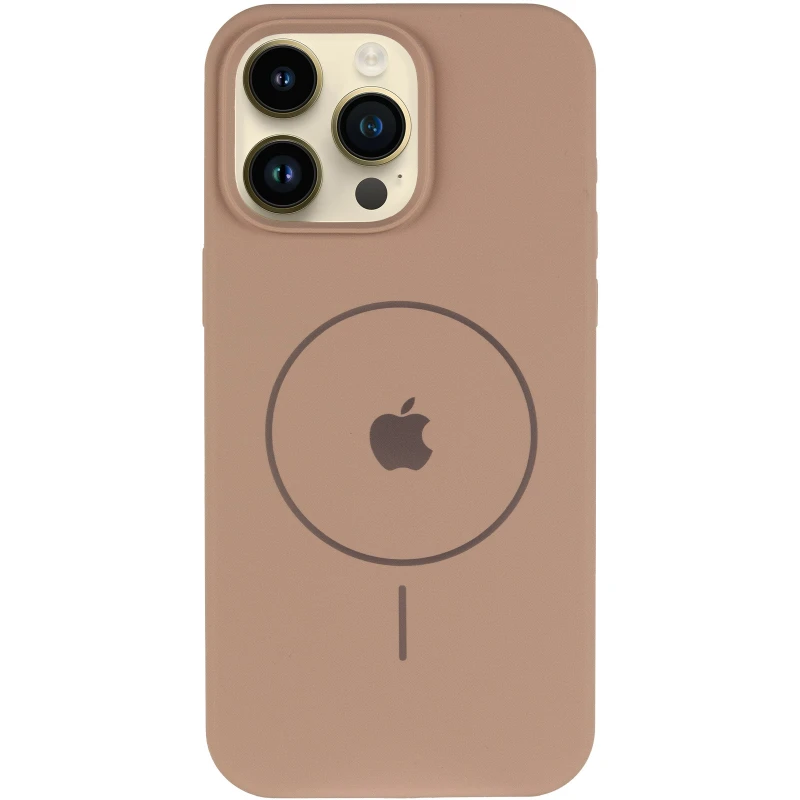 Чехол Silicone Case Full Protective (AA) V2 with MagSafe для Apple iPhone 17e (6.1") – Бежевый / Desert Gold. Фото 3 из 6