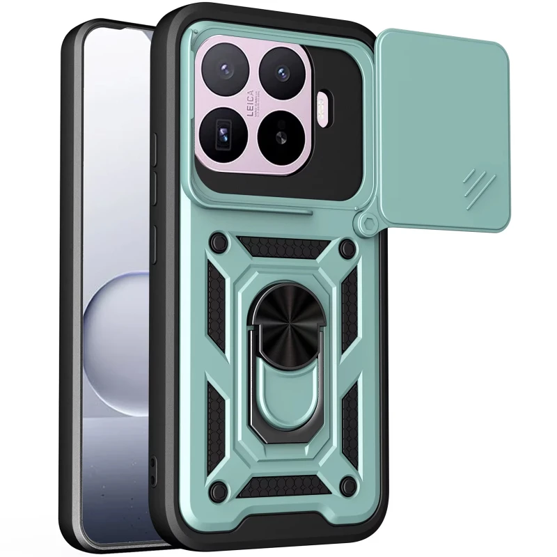 Ударопрочный чехол Ummi Camshield Serge Ring (in box) для Xiaomi 17T Pro – Зеленый / Green. Фото 1 из 1