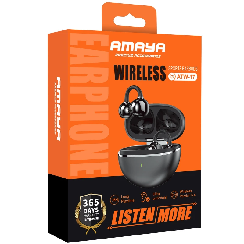 Бездротові TWS навушники Amaya ATW-17 – Black. Фото 2 з 2